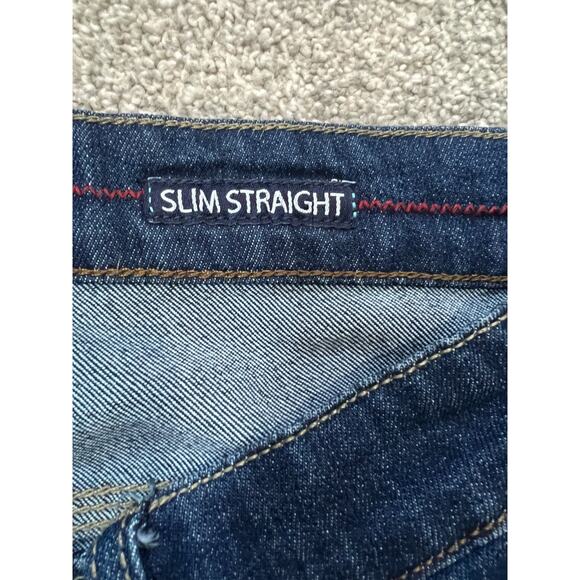 MB Studio Jeans Womens Size 32 x 30 Blue Dark Wash Denim Slim Straight - Picture 5 of 11